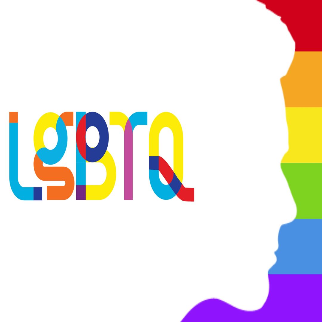 Silhouette Profile with Vibrant LGBTQ Rainbow Design
