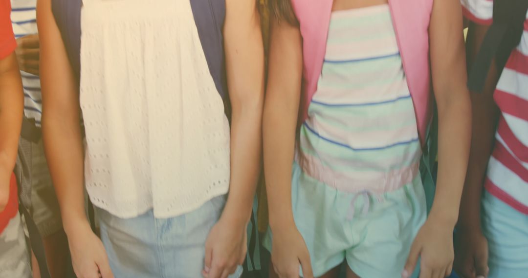 Diverse Children's Group Holding Hands in Cheerful Atmosphere