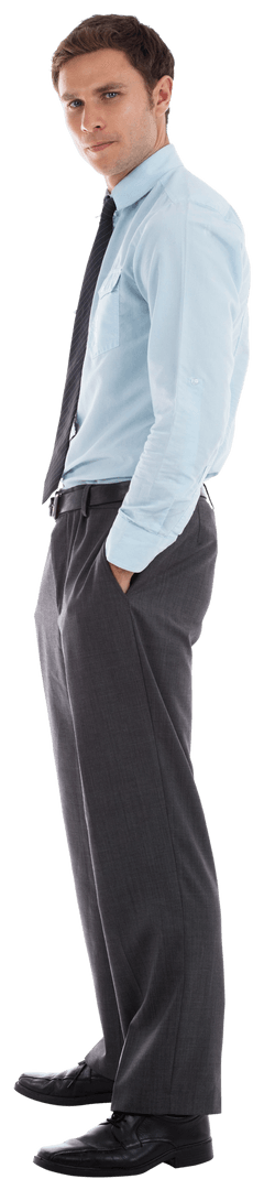 Serious Young Professional in Formal Wear on Transparent Background