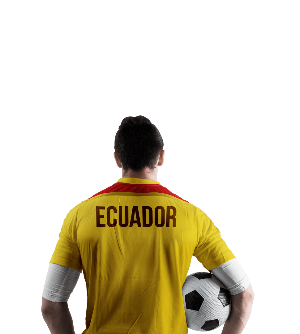 Transparent Ecuador Football Player Holding Soccer Ball