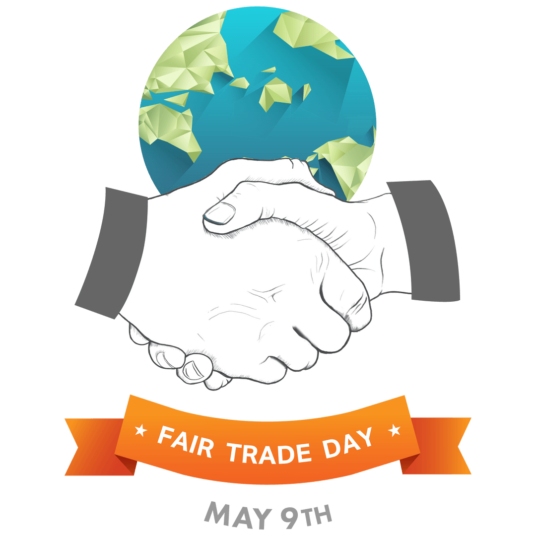 Fair Trade Day Transparent Illustration with Handshake Icon