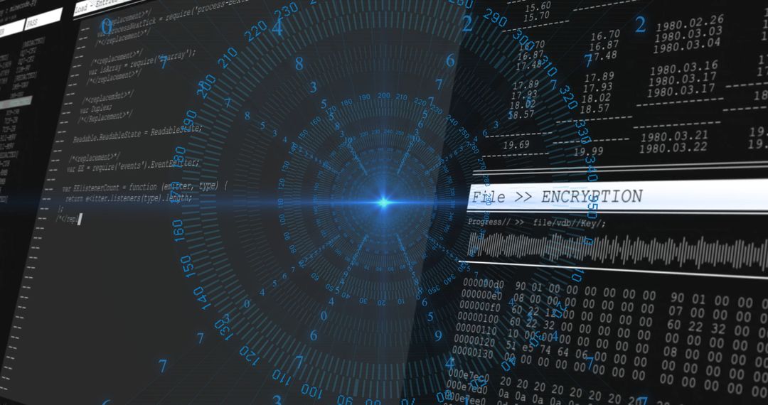 Futuristic Encryption Interface with Code and Data Grids