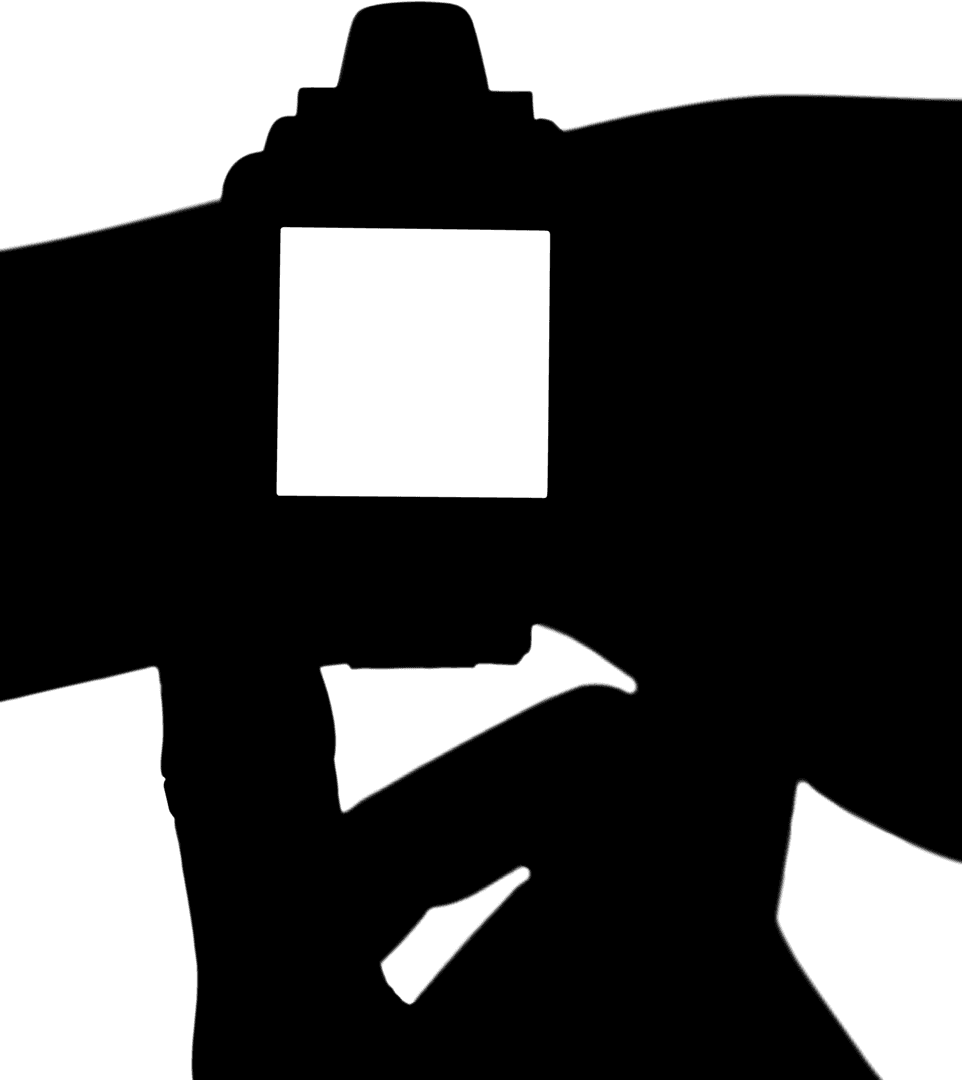 Hand Wearing Smartwatch Silhouette on Transparent Background