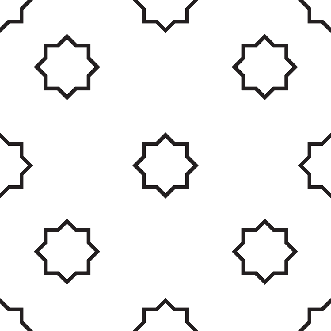 White Stars Pattern on Transparent Background