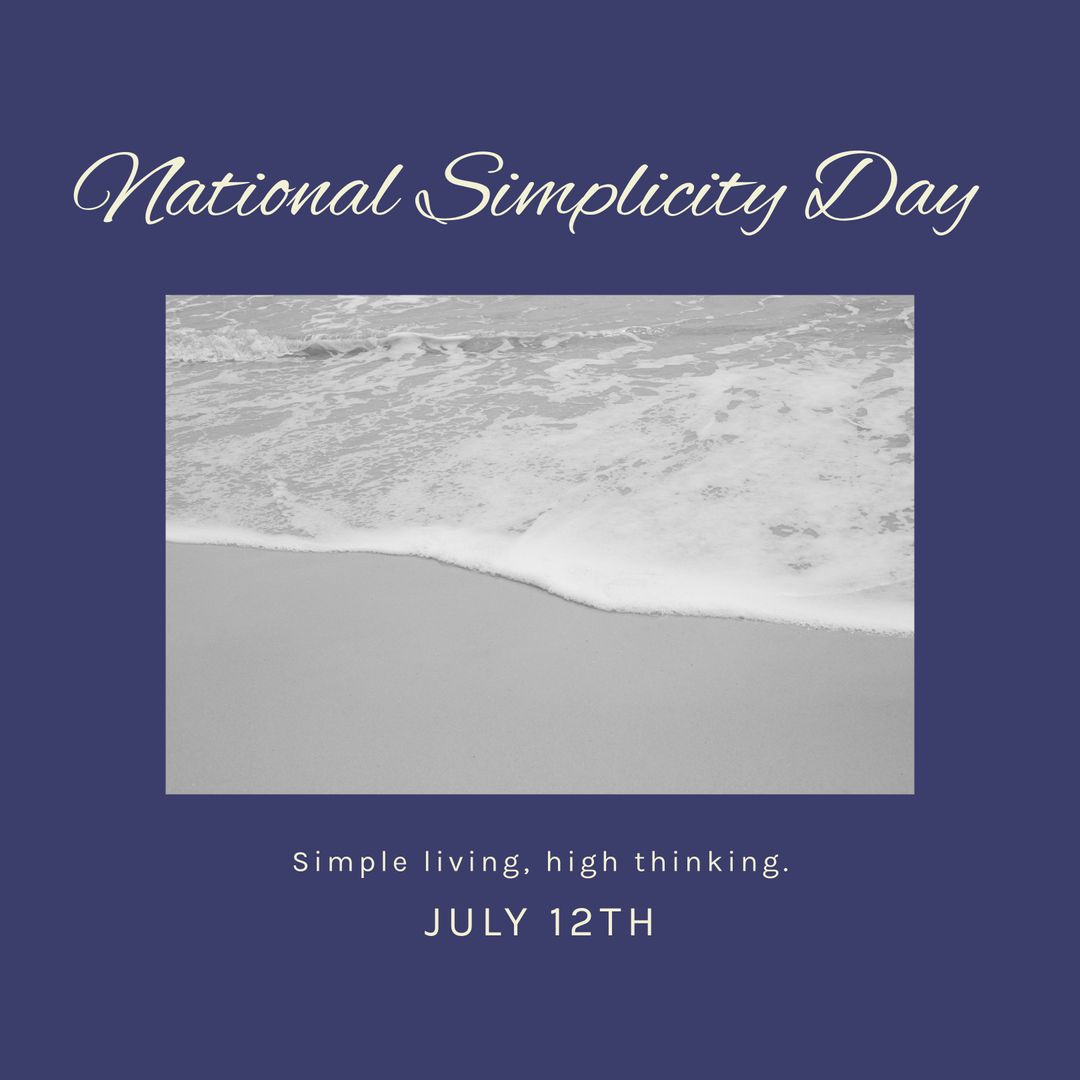 National Simplicity Day Celebration on Calm Beach with Ocean Waves
