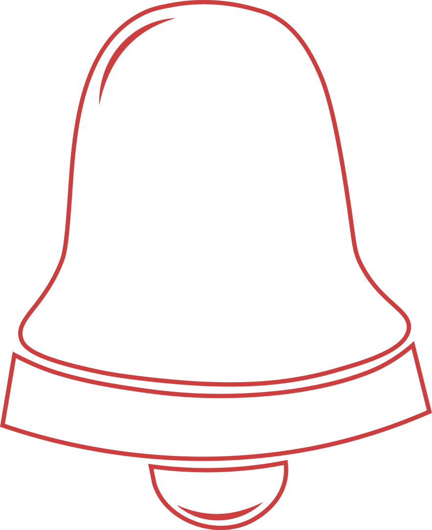 Red Bell Outline Transparent Illustration with Reminder Theme
