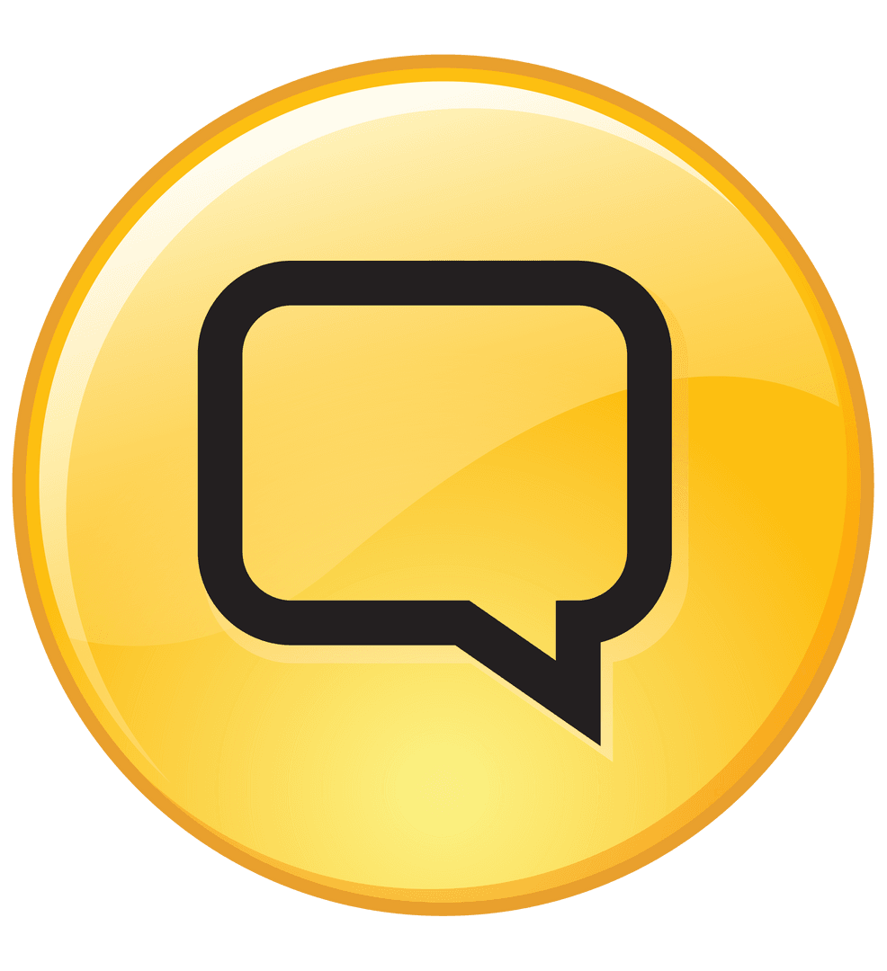 Transparent Chat Bubble Icon in Yellow Circular Button