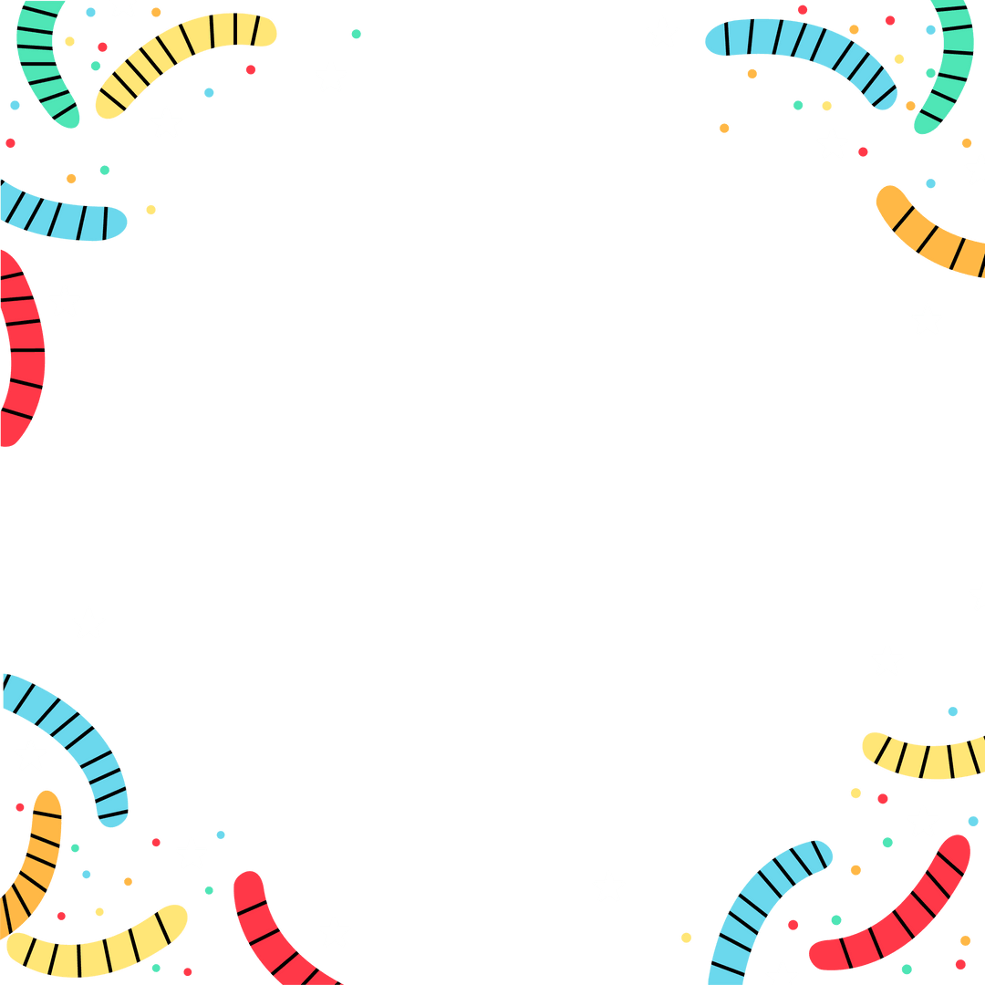 Transparent Background Confetti and Stars Border for Celebration