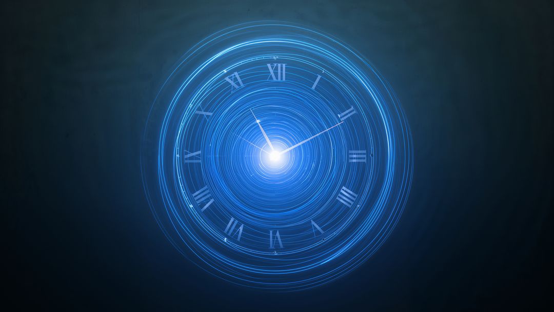 Futuristic Neon Clock with Glowing Digital Elements