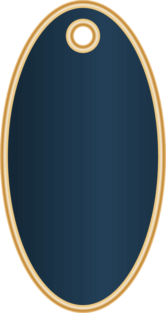 Blue Oval Name Tag on Transparent Background with Copy Space