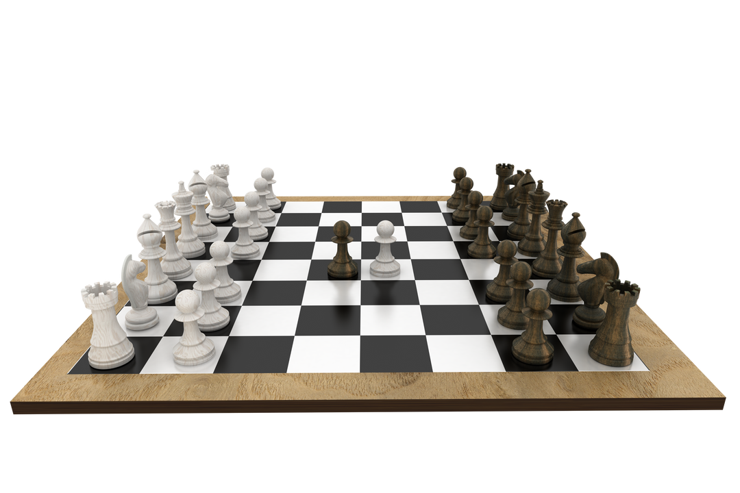 Transparent Checkered Chess Board with Classic Wooden Pieces Facing Each Other - Download Free Stock Images Pikwizard.com