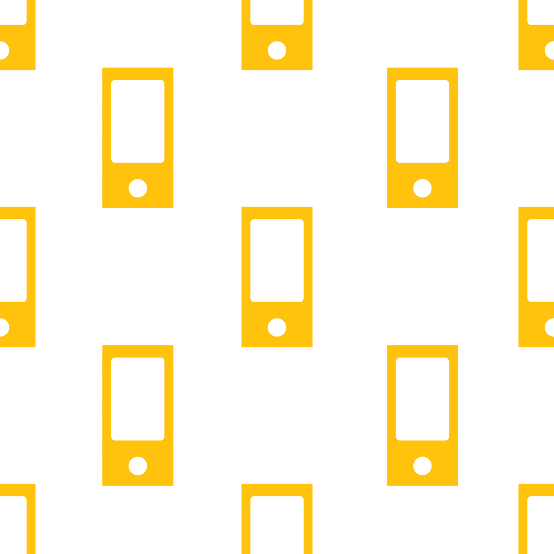 Yellow Smartphones on Transparent Background