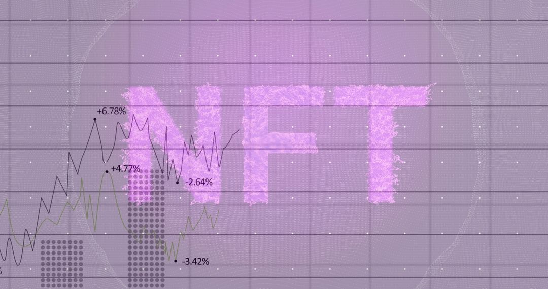 NFT Text Banner on Statistical Graph Background
