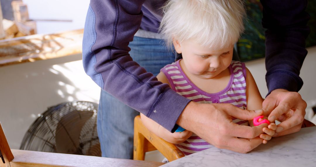 Father and Daughter Bonding Over Clay Activities