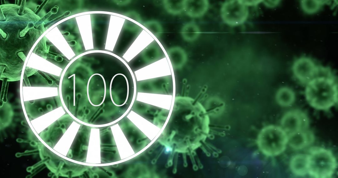 Green Cellular Abstract with 100 Graphic Circle