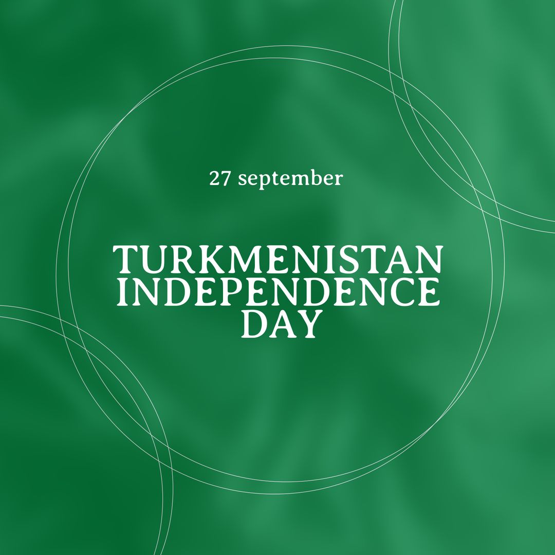 Turkmenistan Independence Day Graphic with Green Background