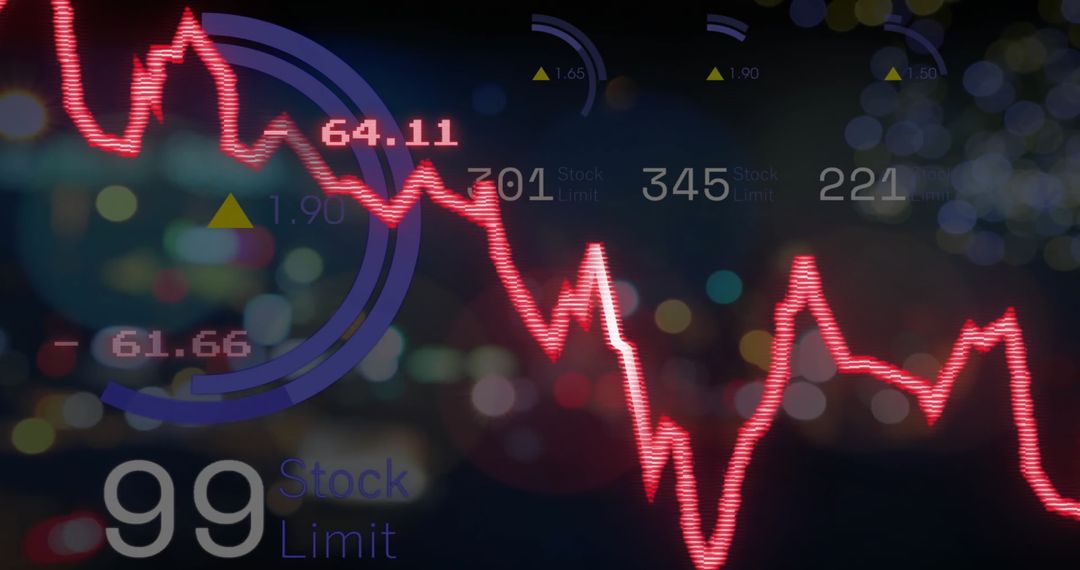 Abstract Financial Market Trends with Urban Lights