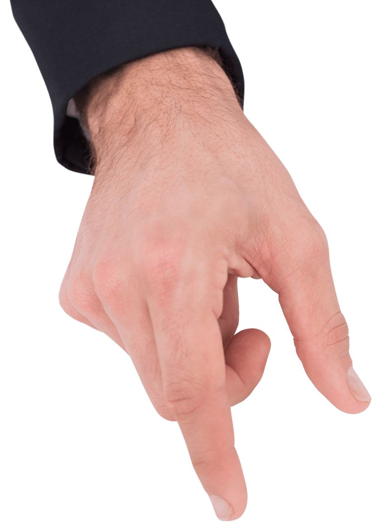 Businessman Hand Gesture Measuring Transparent Background