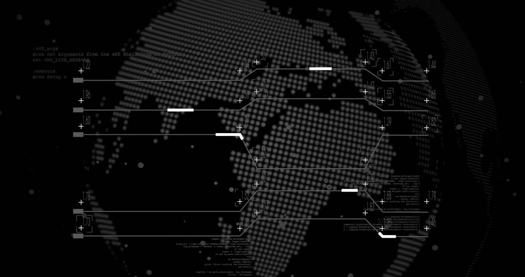 Futuristic Digital Globe with Data Visualization Elements