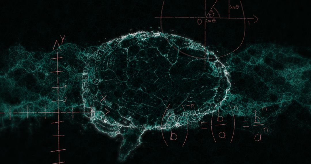 Abstract Brain and Math Formulas with DNA Structure