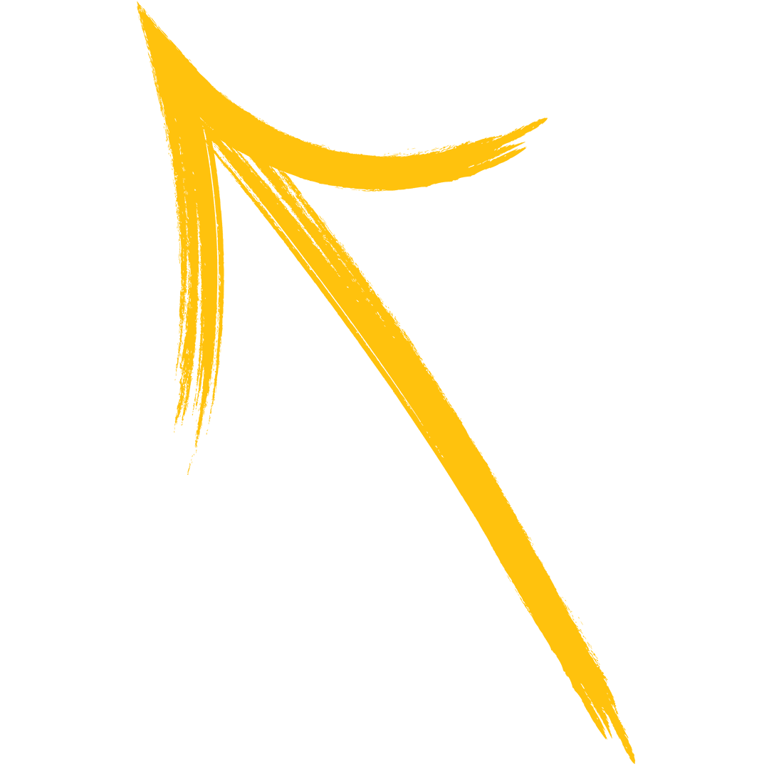 Hand Drawn Yellow Arrow Pointing Upward on Transparent Background