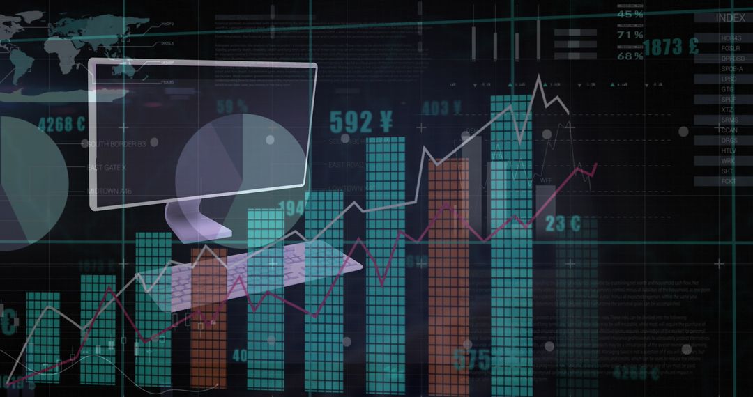 Futuristic Financial Data Visualization and Analysis Interfaces