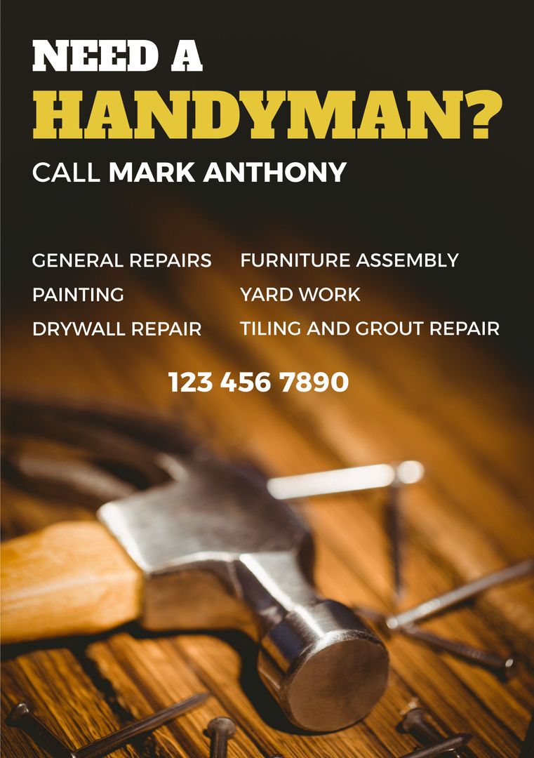 Need a Handyman Advertisement Over Tools Background - Download Free Stock Templates Pikwizard.com