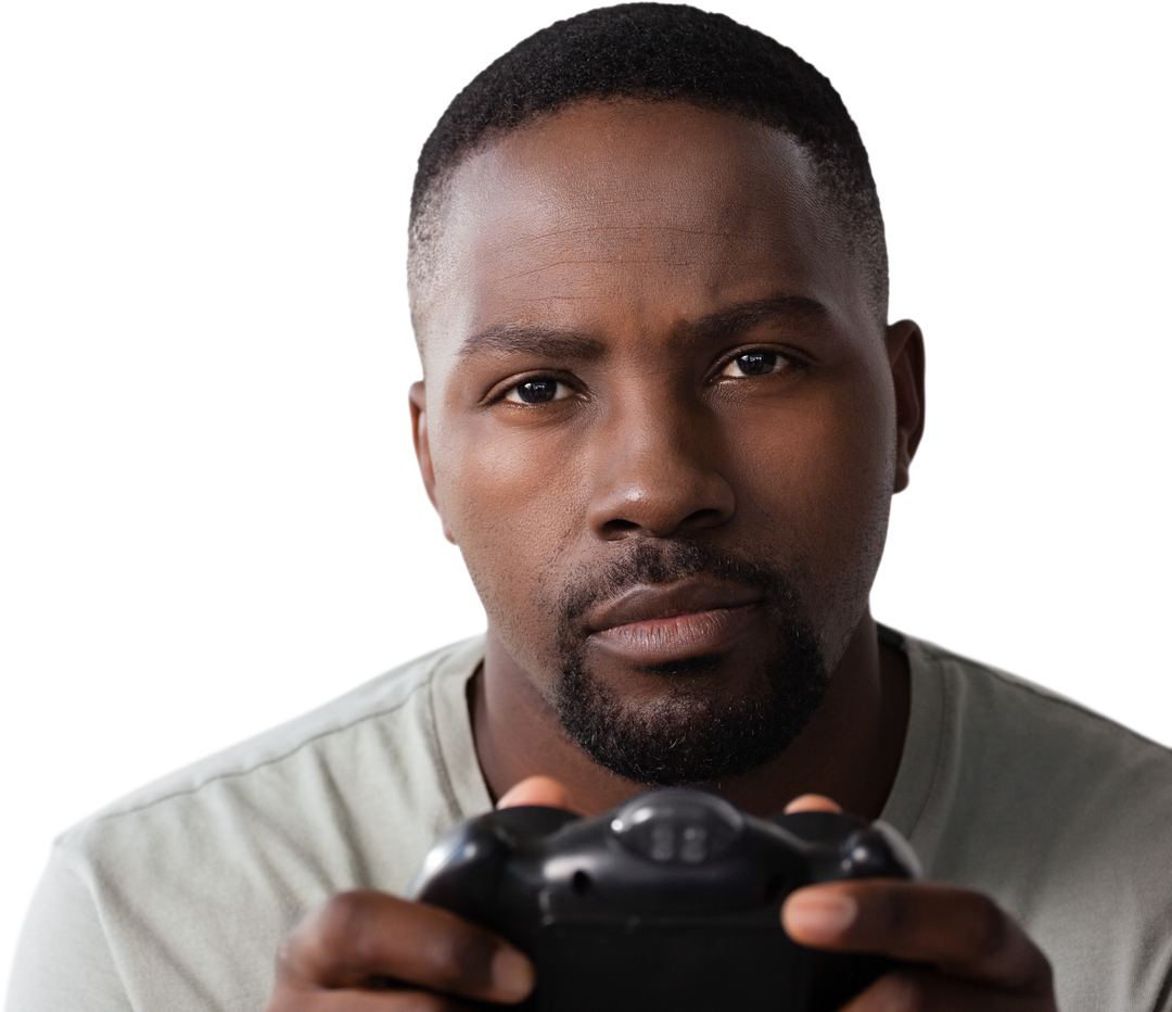 Focused Man Playing Video Game with Transparent Background - Download Free Stock Images Pikwizard.com