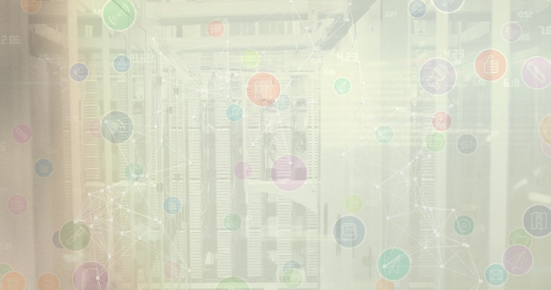 Futuristic Interface Overlapping Modern Datacenter