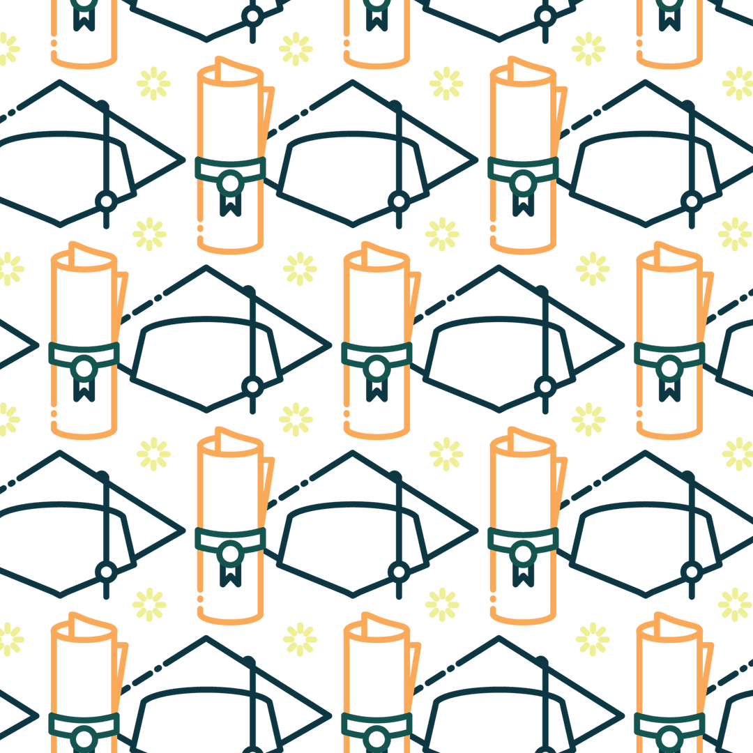 Colorful Mang two Ways on Mortarboard Transparent Pattern Design