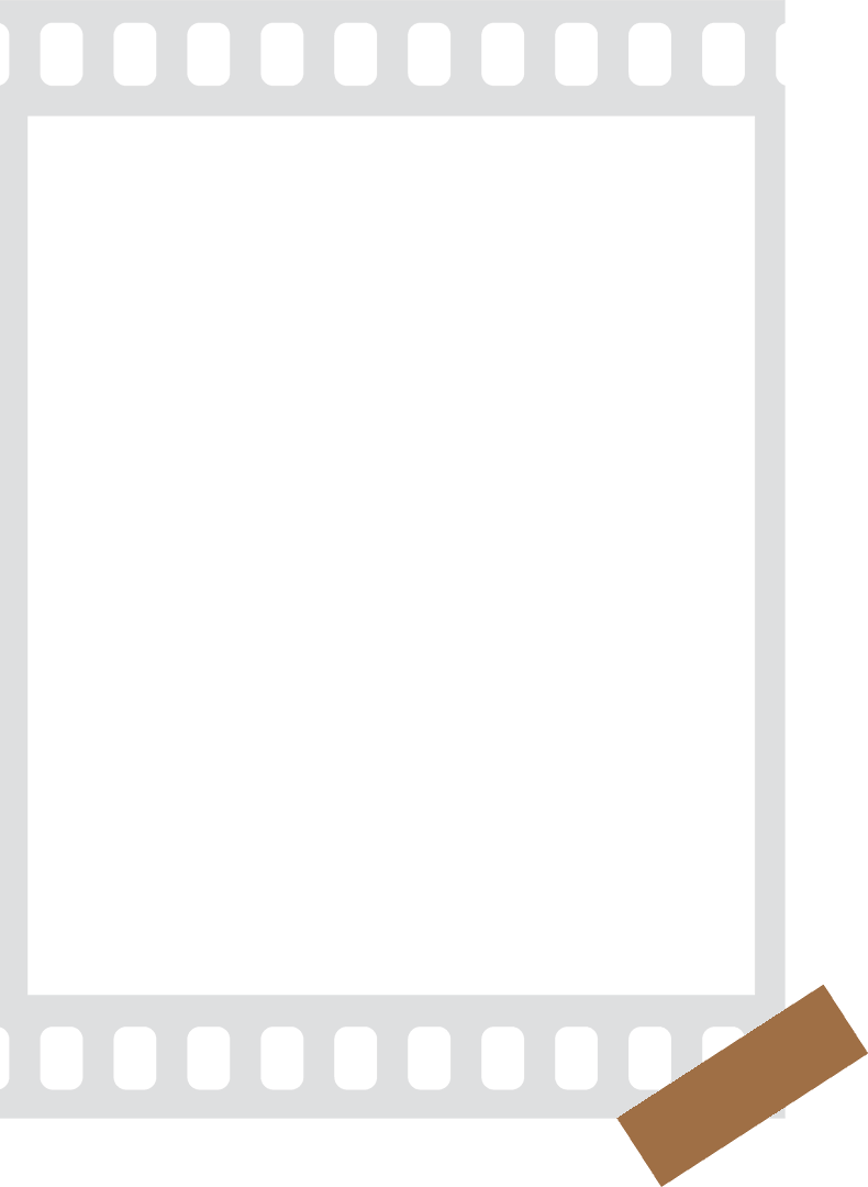 Transparent Filmstrip Frame Floating on Clear Background