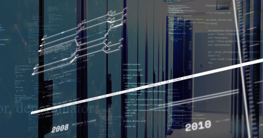 Data Interface with Server Room Reflecting Software and Technology