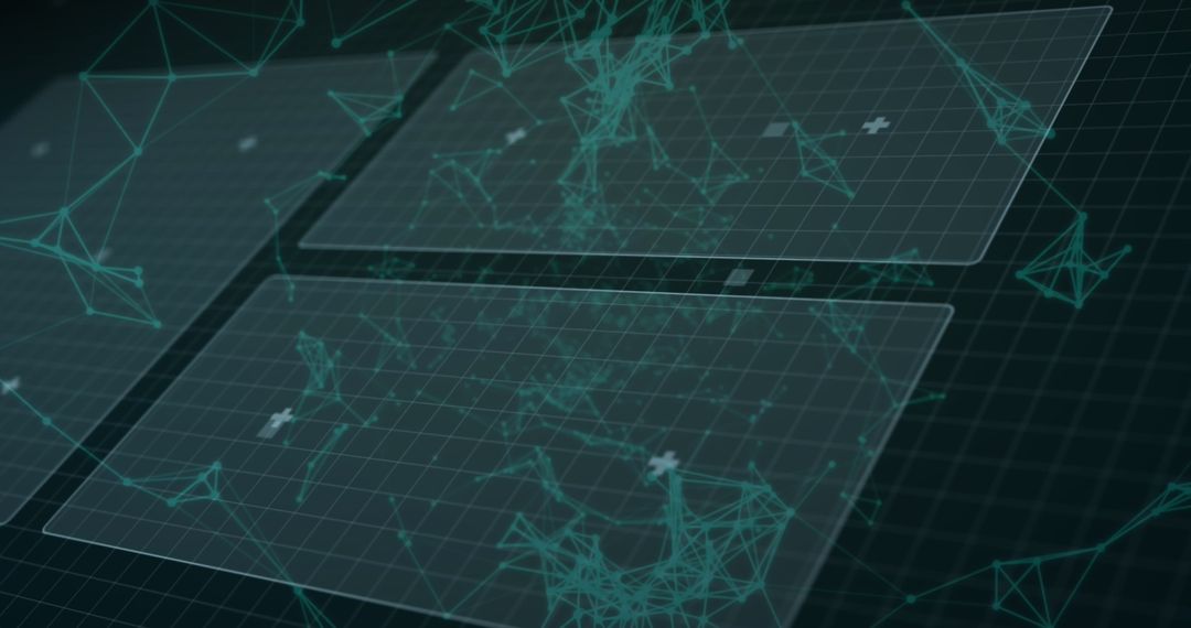 Digital Network Connections on Futuristic Interface Screens