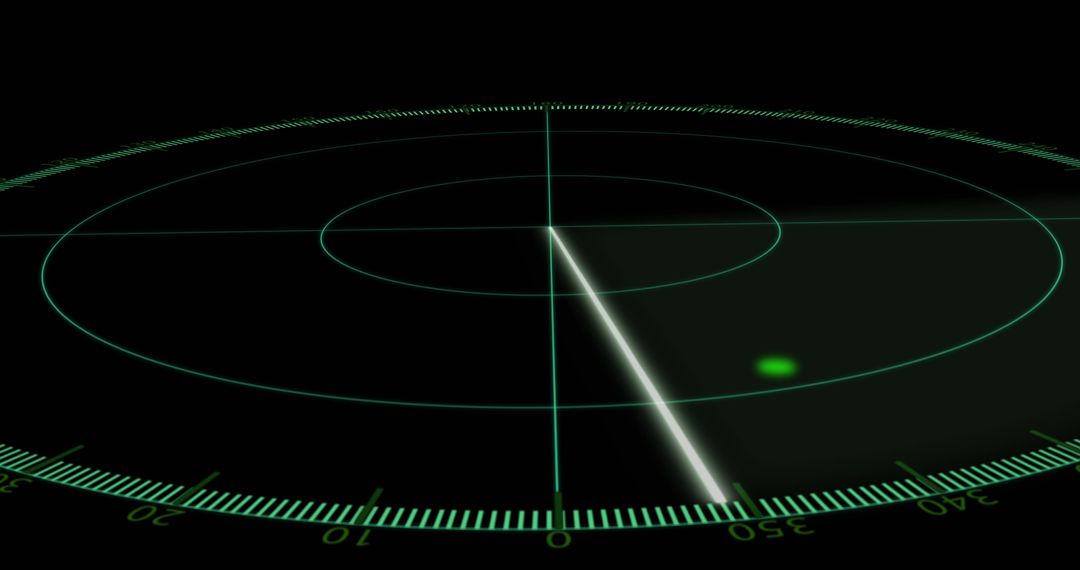 Digital Radar Screen with Target Spots Moving