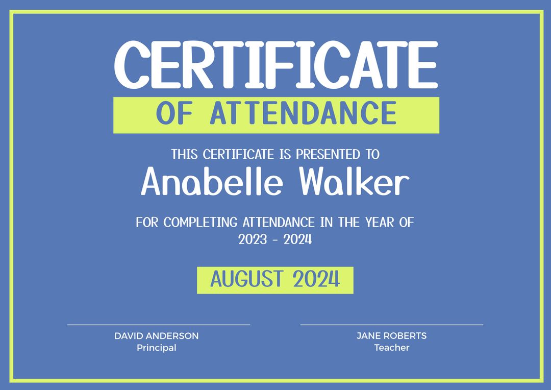 Modern Certificate of Attendance Template for 2023-2024 - Download Free Stock Templates Pikwizard.com