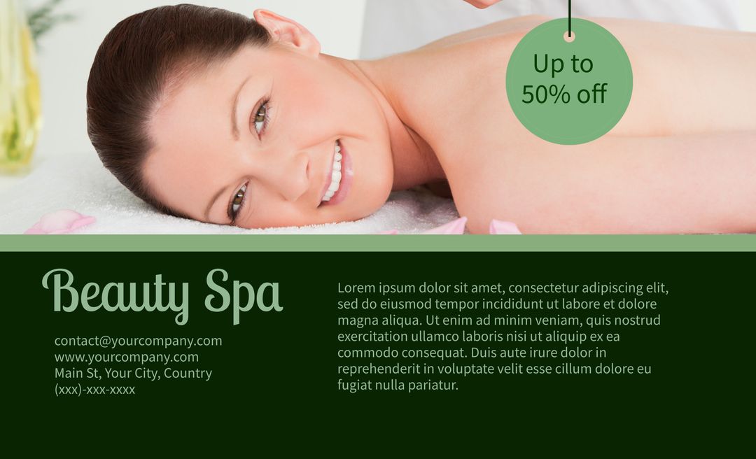 Relaxing Spa Offer with Tranquil Woman Receiving Treatment - Download Free Stock Templates Pikwizard.com