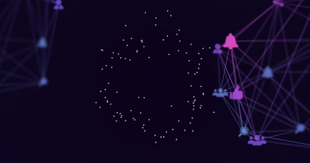 Abstract Digital Network with Human Icons and Light Spots