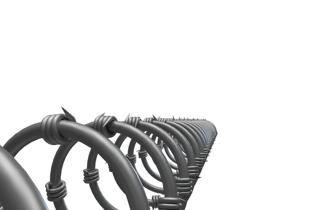 Close-Up Transparent Spiral Wire Detail with Isolated Background