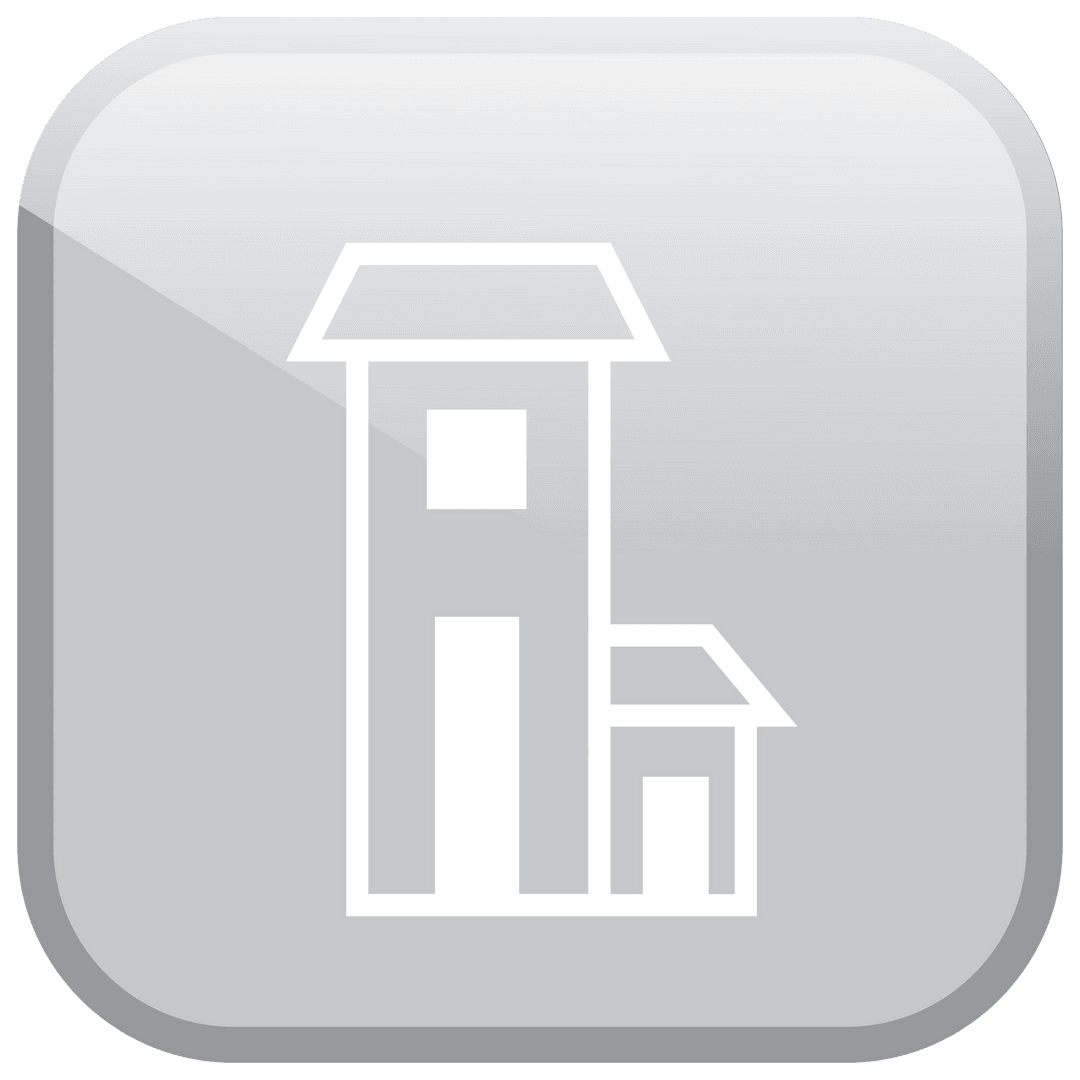 Building Icons Elevation Outline on Transparent Background