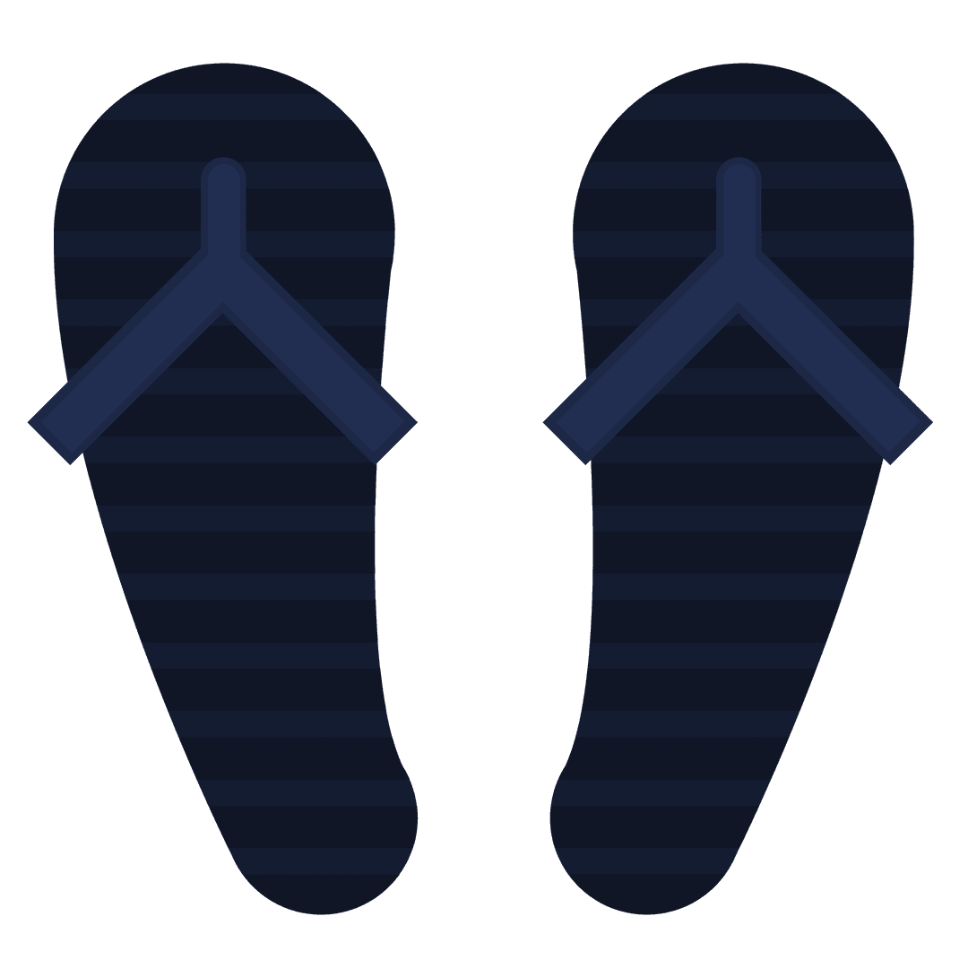 Transparent Vector Illustration of Casual Flip Flops for Summer