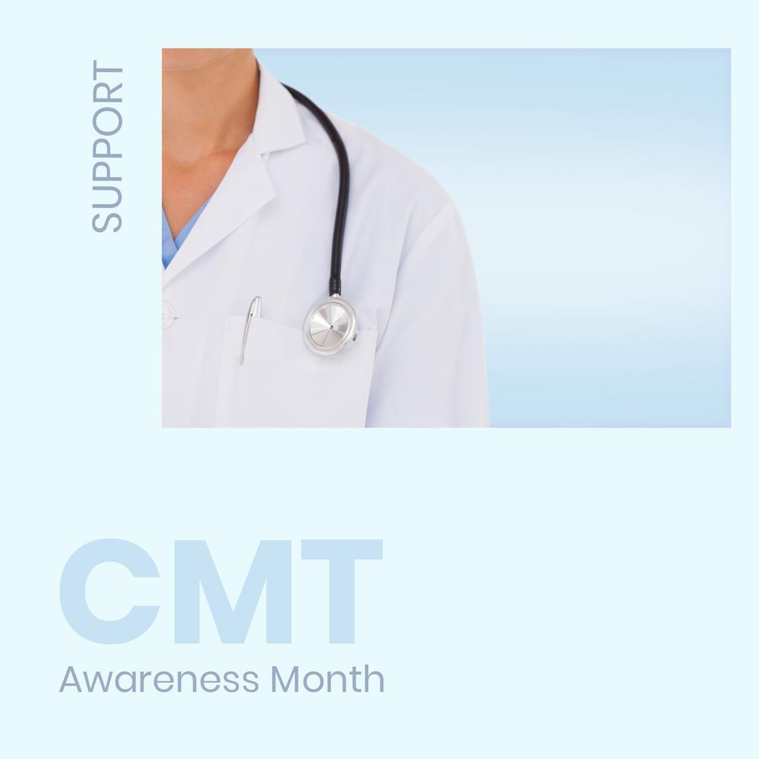 CMT Awareness Month with Doctor Supporting Healthcare - Download Free Stock Templates Pikwizard.com