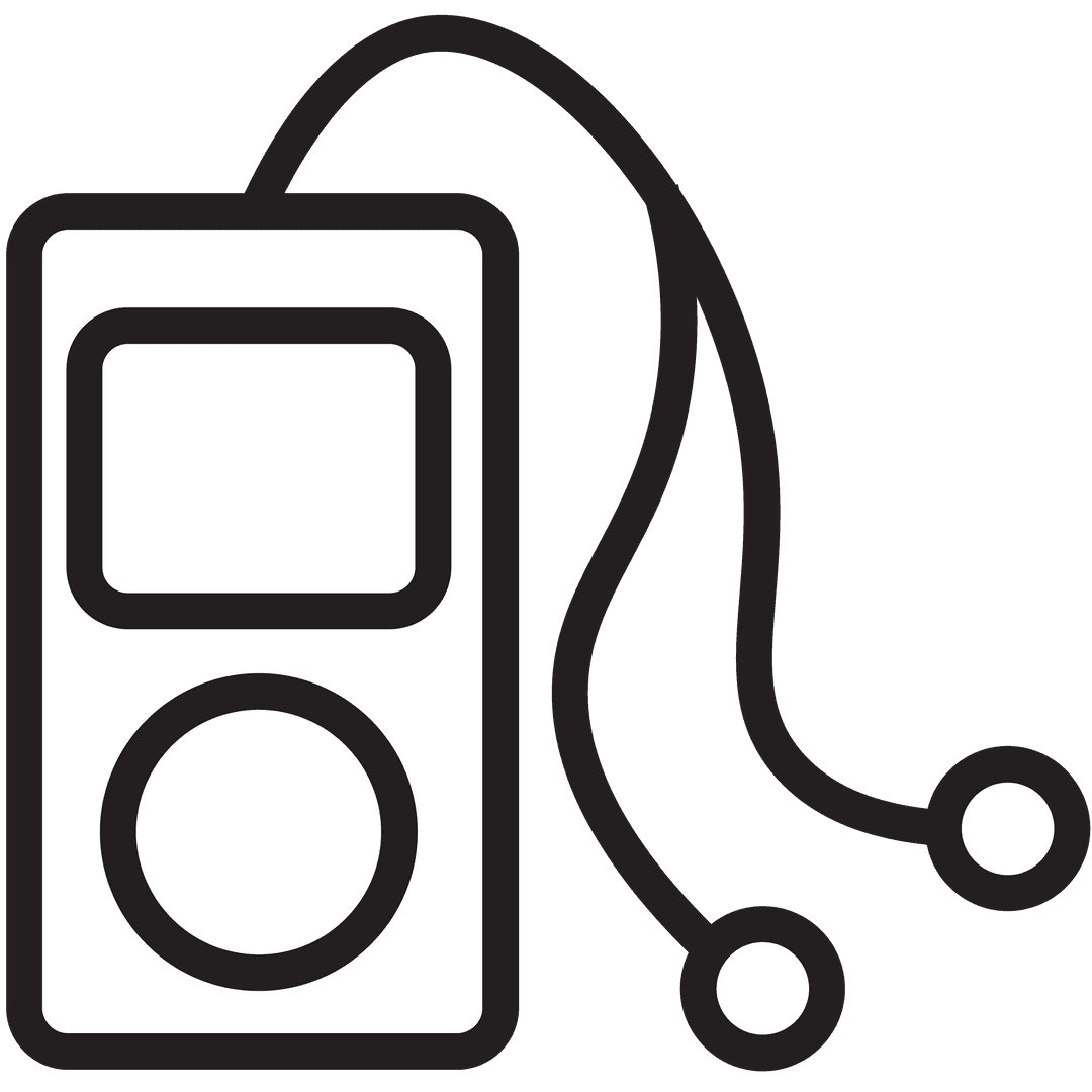 Transparent Vector Illustration of iPod Symbol for Music Lifestyle