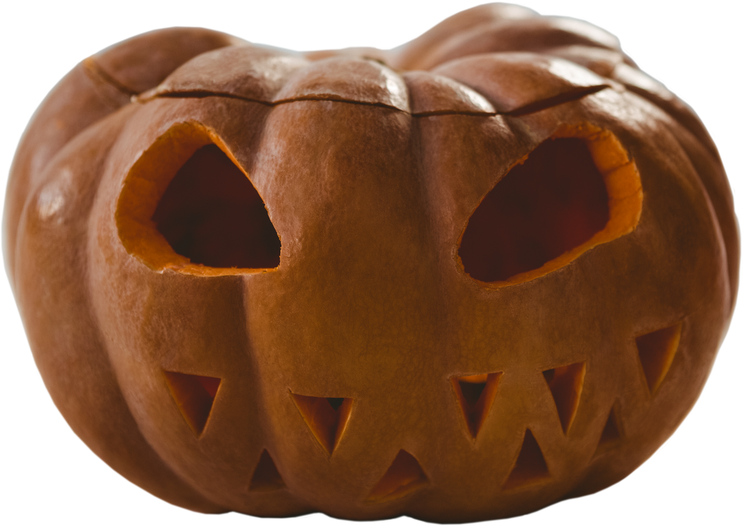 Isolated Spooky Carved Halloween Pumpkin Illustration On Transparent Background - Download Free Stock Images Pikwizard.com