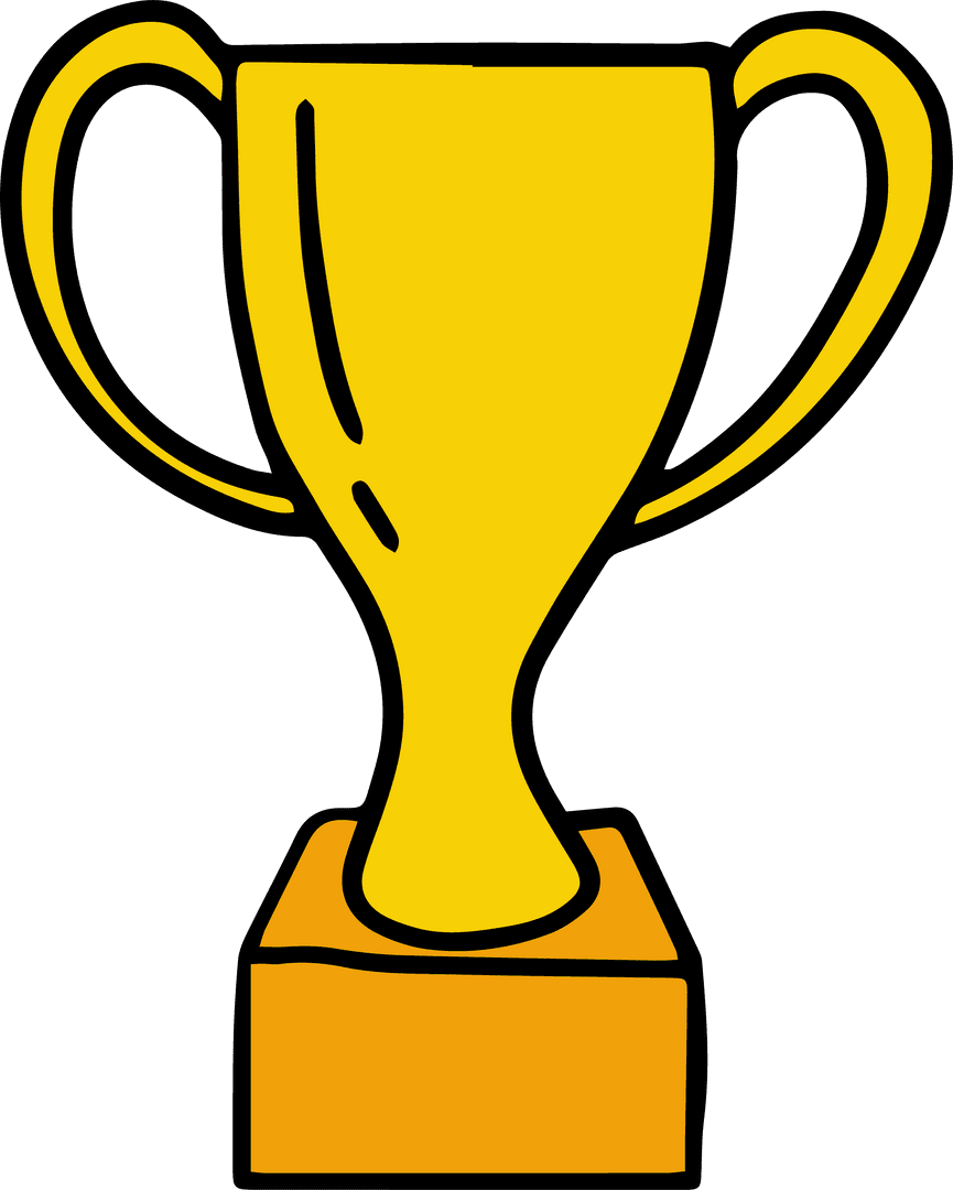 Floating Golden Trophy Cup on Transparent Background Icon