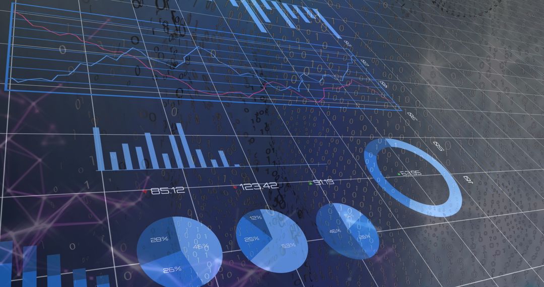 Digital Data Visualization with Graphs and Charts Overlay