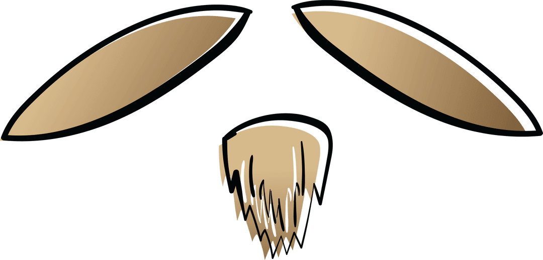 Transparent Vector of Bronze Mustache and Goatee