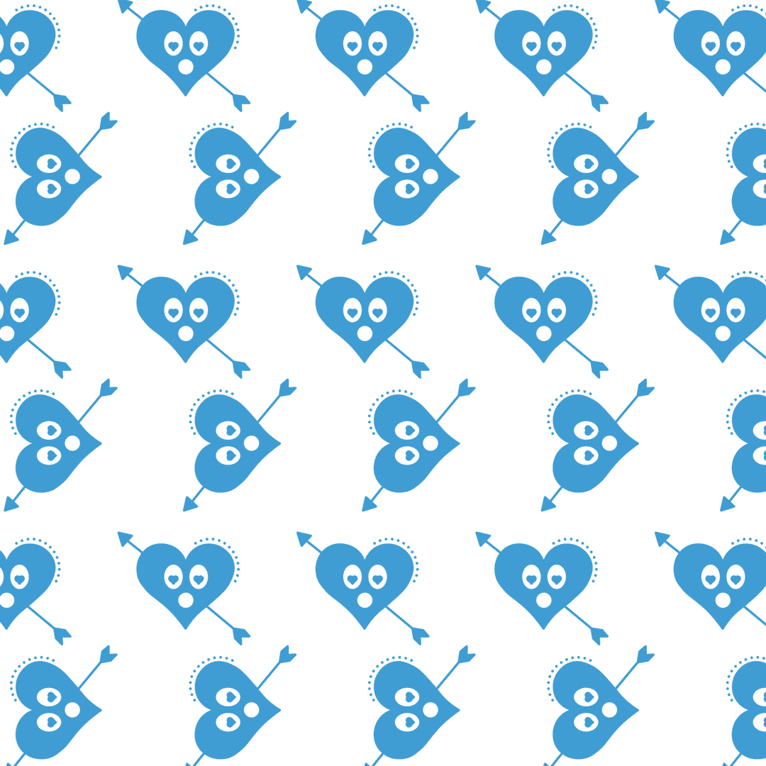 Seamless Transparent Heart Pattern with Arrows