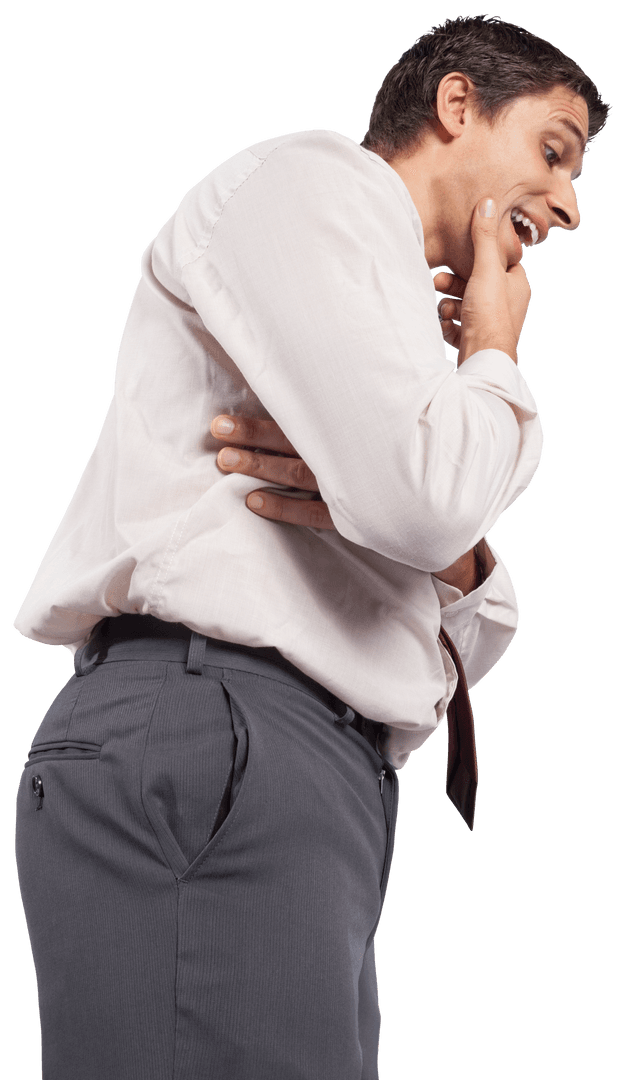 Thoughtful Businessman Examining Idea with Transparent Background