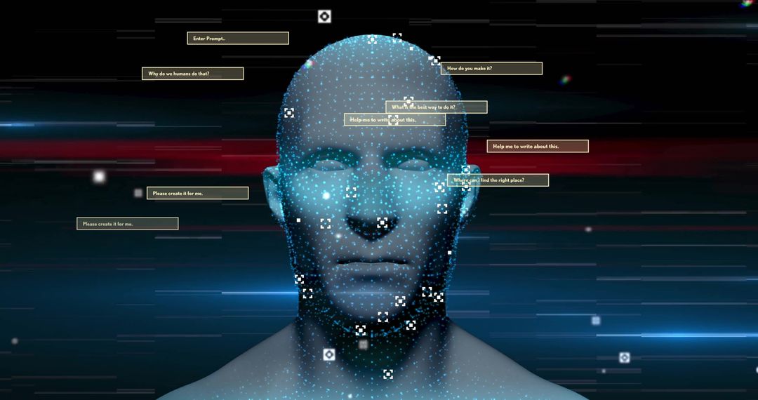 Digital Human with Data Visualization and Interface Elements
