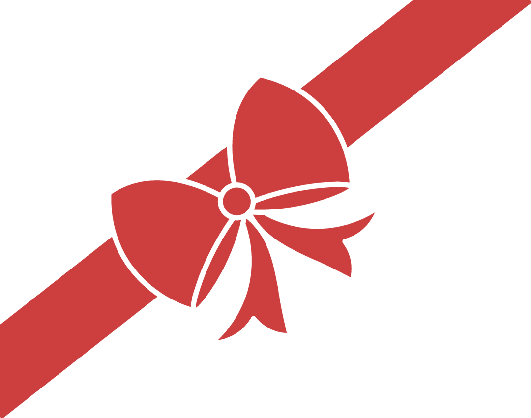 Red ribbon with bow on transparent background vector
